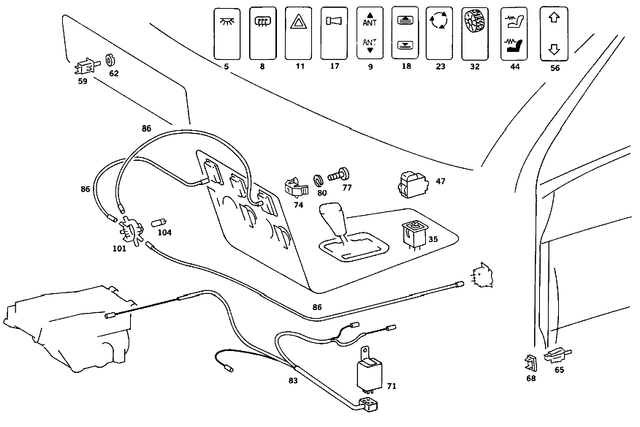 28209910 - Electrical System: Rocker Switch for Mercedes-Benz Image image