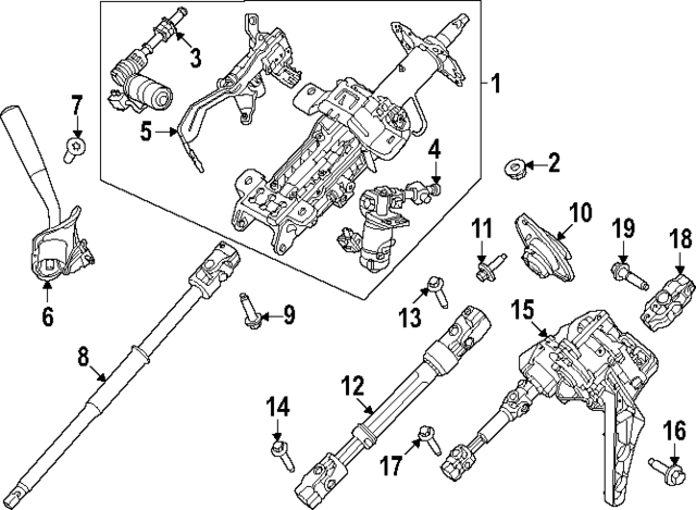 PC3Z3C529C - Steering: Steering Column for Ford: F-250 Super Duty, F-350 Super Duty Image
