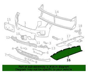 2021-2026 GM Front Bumper Fascia Extension 84808684 | OEM Parts Online