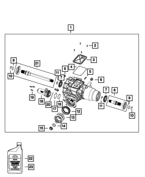 Rear Axle; Housing, Differential and Vent for 2014 Jeep Cherokee #1