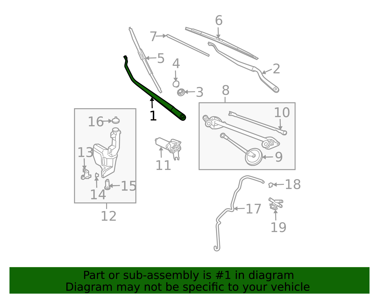 2006-2007 Nissan Murano Wiper Arm 28886-CC00A | OEM Parts Online