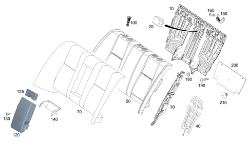 Rear Backrest for 2022 Mercedes-Benz CLS450 #0