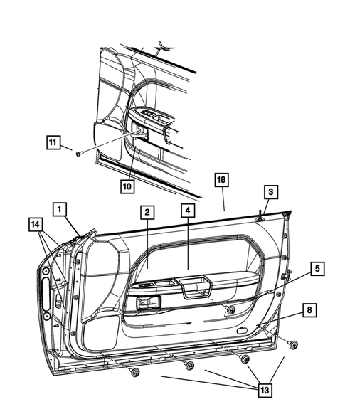 Door Trim Panels-Front and Rear for 2008 Dodge Challenger #0
