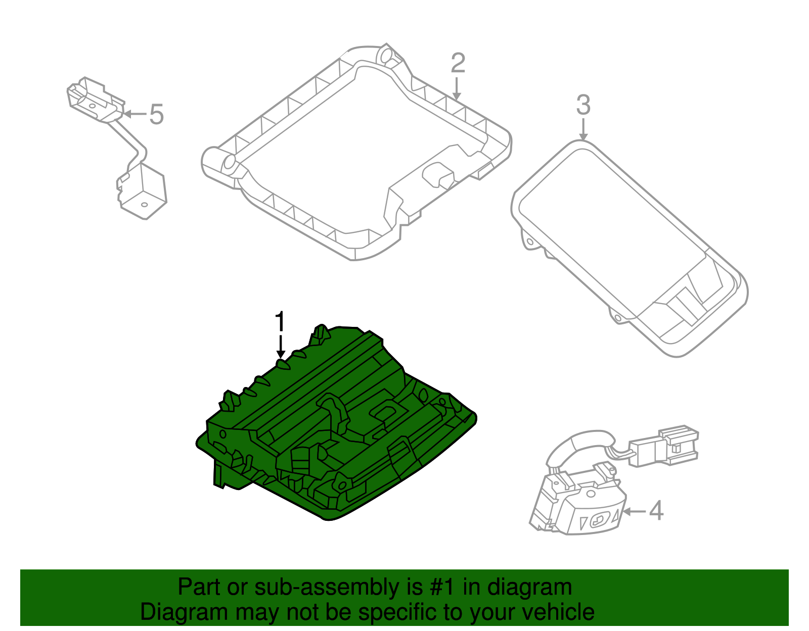 Genuine Overhead Console / Map Lamp Assembly (t32 Rogue) - 26430