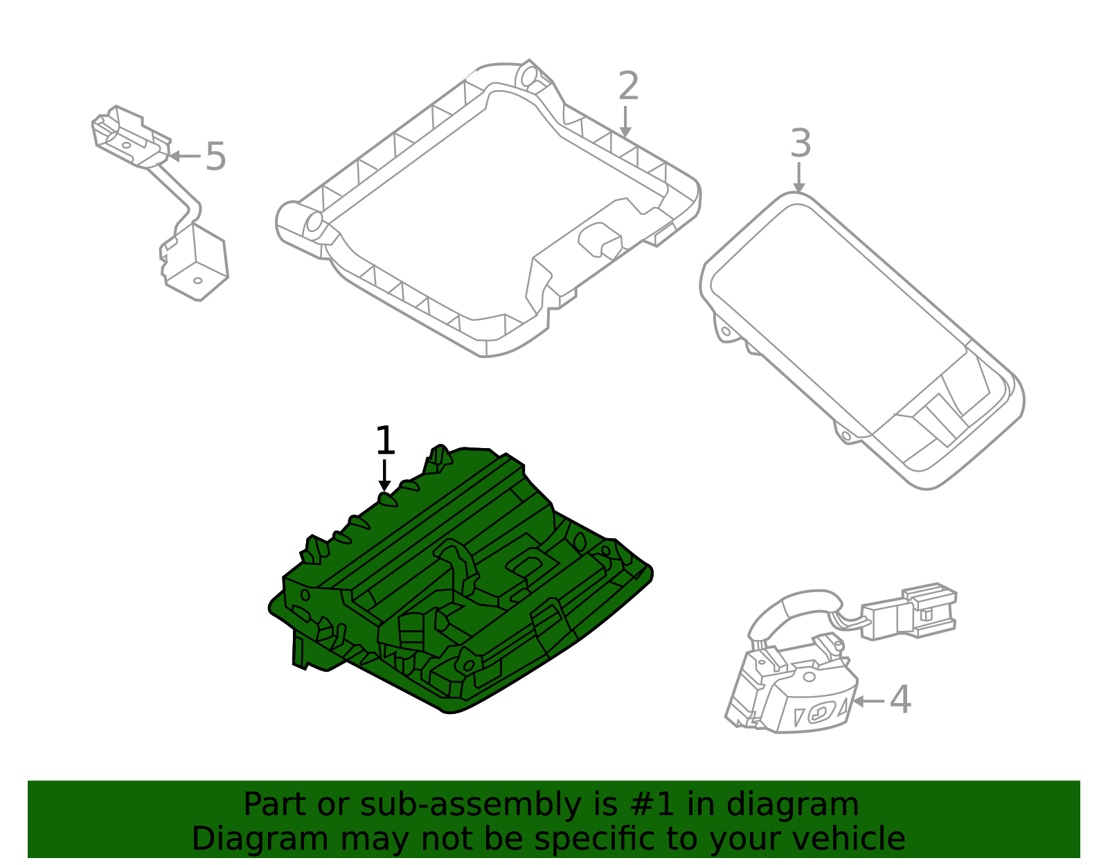 Genuine Overhead Console / Map Lamp Assembly (t32 Rogue) - 26430-4BA1A ...
