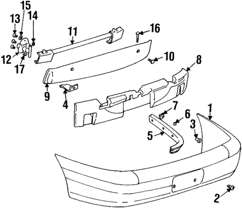 Bumper & Components - Rear for 2001 Cadillac Catera #0