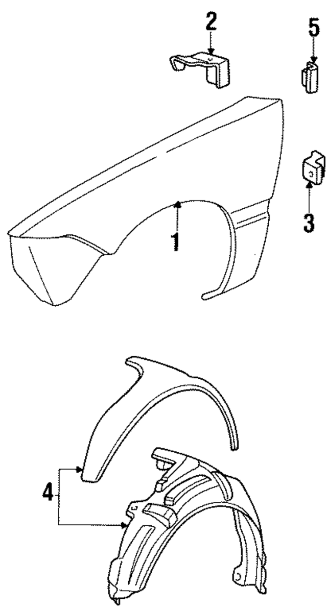 1S8Z16006AA - Body: Fender for Ford Image