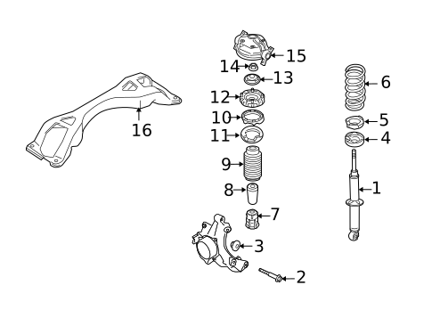 Shocks & Components for 2007 Volkswagen Touareg #1