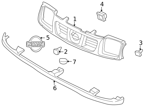 Grille & Components for 2000 Nissan Frontier #0