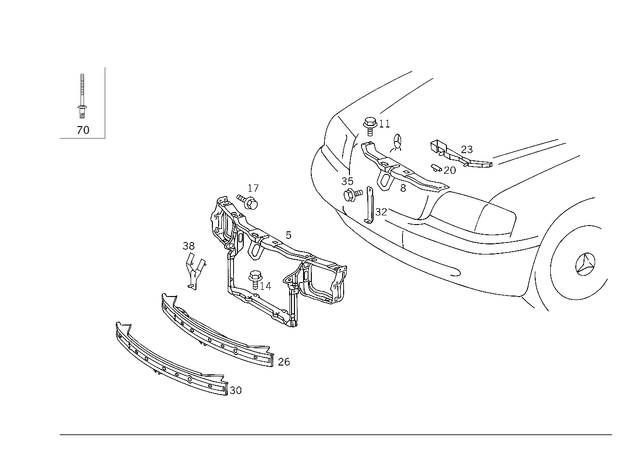 2026201834 - Front Panel: Carrier for Mercedes-Benz: C220, C230, C280, C43 AMG Image image