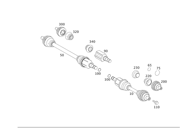 451350061028 - Rear Axle: Rear Axle Shaft for Mercedes-Benz Image