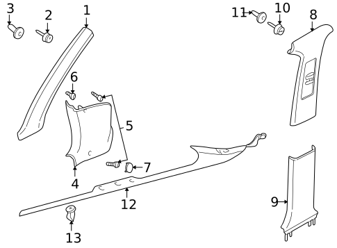 Interior Trim - Pillars for 2001 Volkswagen Passat #0