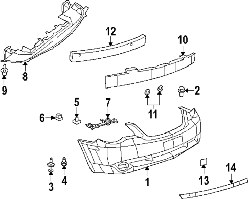 Bumper & Components - Front for 2010 Dodge Avenger #0