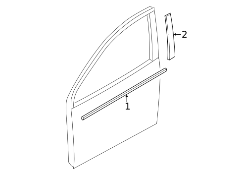 Exterior Trim - Front Door for 2022 Mitsubishi Mirage G4 #0