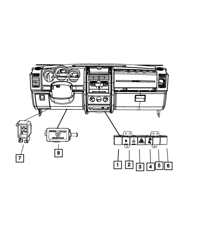 56046133AB - Electrical: 5 Gang Switch for Mopar Image