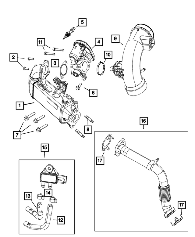 68493360AA - Emission Controls: Low Pressure Egr Cooler for Mopar Image