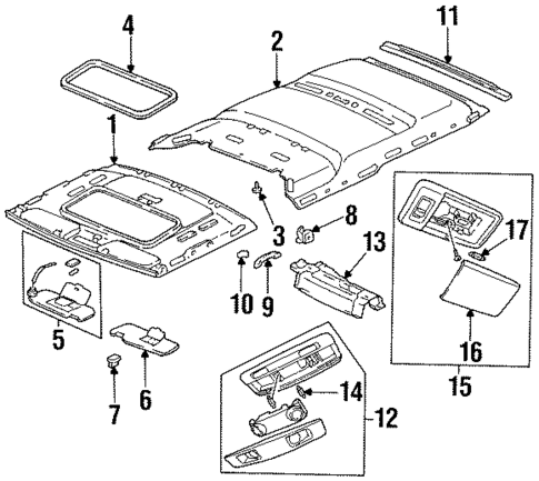 Interior Trim - Roof for 1996 Honda Odyssey #0