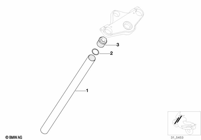 31422333389 - Front Axle, Front Suspension: Stanchion - Showa for BMW-Motorrad Image