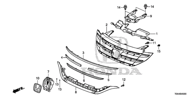 Front Grille (-'14) for 2013 Honda CR-V #0