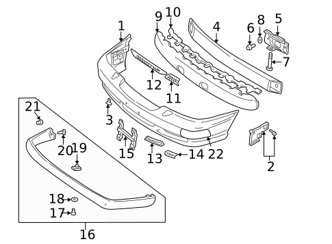 Bumper & Components - Front for 1998 Volvo V70 #0