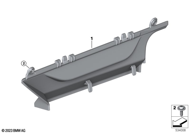 46639445307 - Frame and Mounting Parts: Cover, Flap Helmet Compartment -  for BMW-Motorrad Image