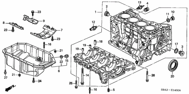 Cylinder Block - Oil Pan for 2003 Honda CR-V #0
