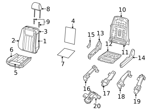 Front Seat Components for 2008 Chrysler Aspen #1