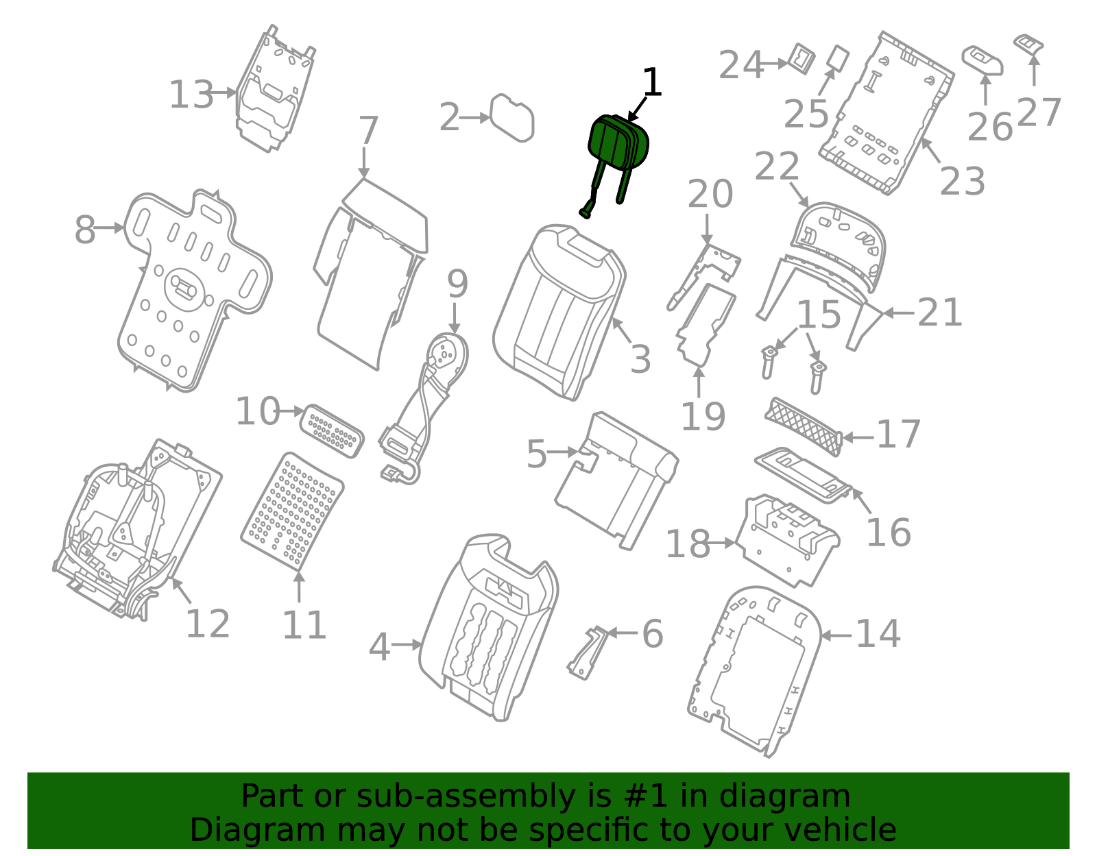 2022-2023 Land Rover Range Rover Headrest 531125424VAU | OEM Parts Online