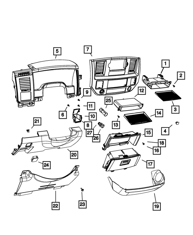 5KF68DX9AA - Electrical: Instrument Panel Bin for Mopar Image image