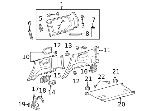 Interior Trim - Quarter Panels for 2006 Lexus GX470 #0