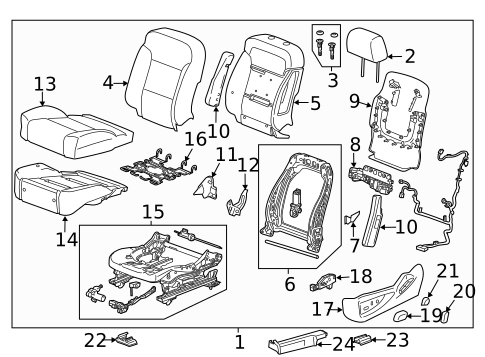 Driver Seat Components for 2016 Chevrolet Silverado 1500 #4