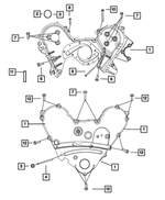 4792897AC - 3.5L Gas; Engine: Timing Case Cover, Outer Lower for Chrysler: 300, Pacifica | Dodge: Challenger, Charger, Magnum Image