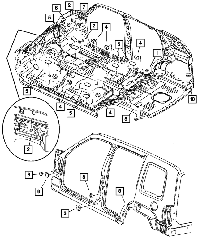 55136859AB - Body Sheet Metal Except Doors: Plug for Mopar Image