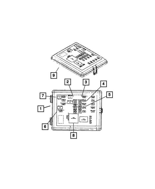 68100739AA - : Power Distribution Center Cover for Mopar Image