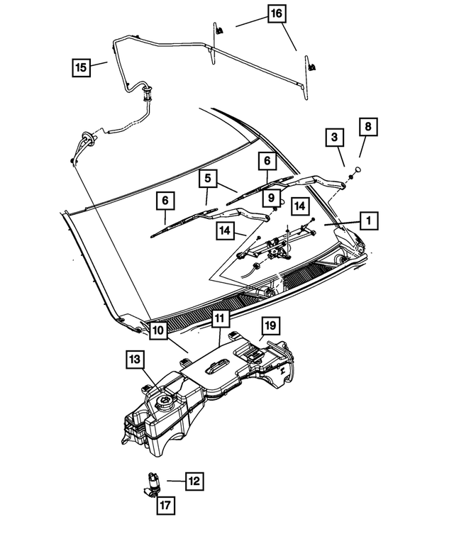 55157293AE - : Windshield Washer Hose for Mopar Image