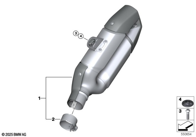18518405432 - Exhaust System: Circlip End Muffler for BMW-Motorrad Image