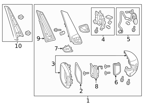 Outside Mirrors for 2012 Honda Odyssey #1