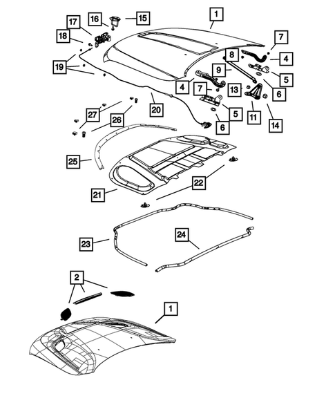 Hood and Hood Release for 2018 Dodge Durango #0