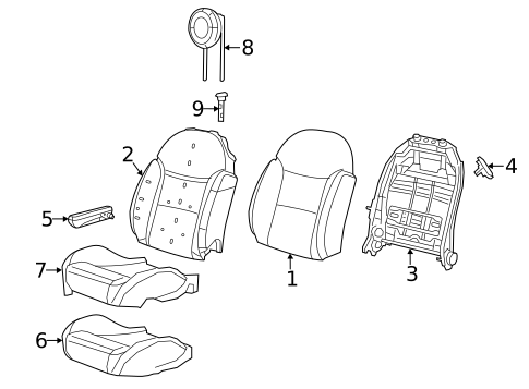 Front Seat Components for 2019 Fiat 500 #0
