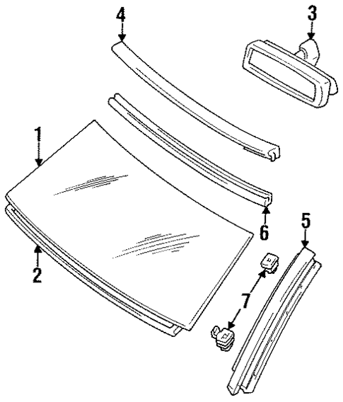 Glass - Windshield for 1998 Mercury Villager #0