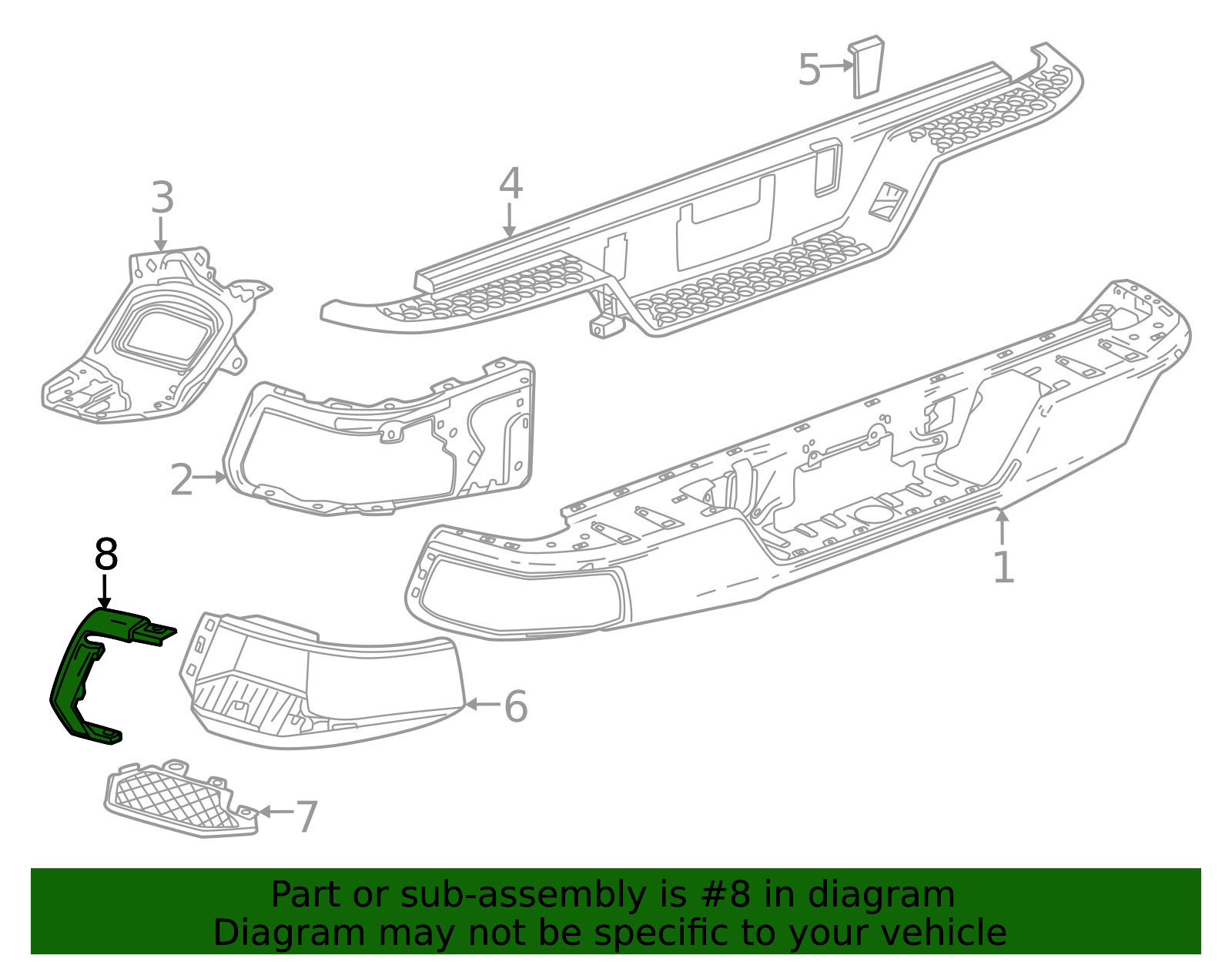 2023-2026 GM Rear Bumper Fascia Molding 86800214 | OEM Parts Online