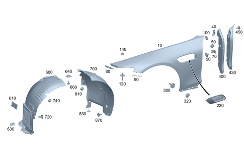 Front Fender/Wheel Well Cover for 2026 Mercedes-Benz AMG GT 43 #0