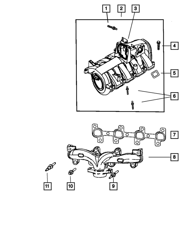 53032774AB - Engine 4.7L Eight Cylinder [EVA]: Intake Manifold for Mopar Image