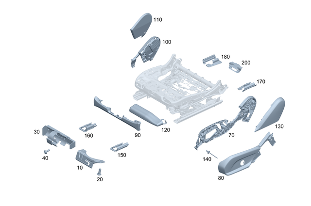 2058681200 - Driver Seat: Attachment Angle Bracket for Mercedes-Benz: C43 AMG, C63 AMG, C63 AMG S, E400, E450, E53 AMG Image image