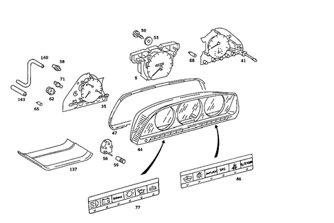 Instrument Cluster for 1986 Mercedes-Benz 560SEC #1