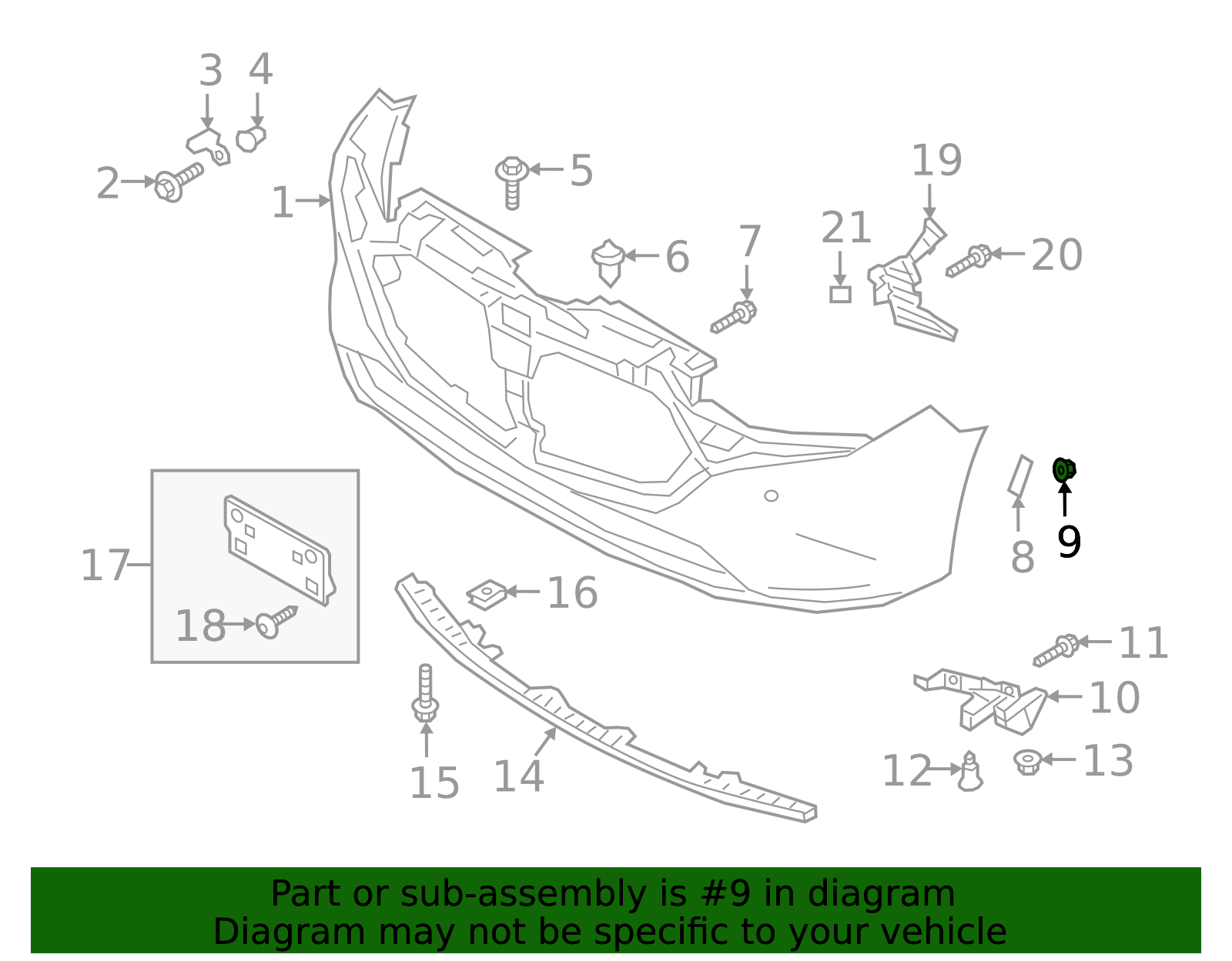 TK21-50-355 - Radiator Support Access Cover Rivet 2013-2025 Mazda