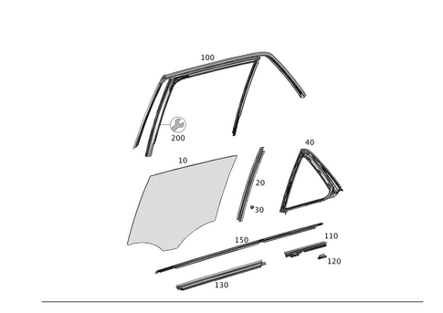 Rear Door Window System for 2017 Mercedes-Benz GLE550e #0