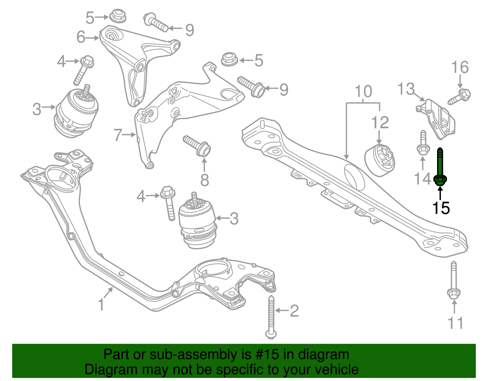 Trans Support Mount Bolt - Porsche (N-100-155-07)