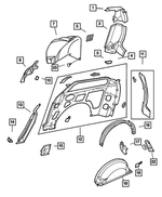 4860809AA - Body Sheet Metal Except Doors: Quarter Panel Reinforcement, Left for Mopar Image