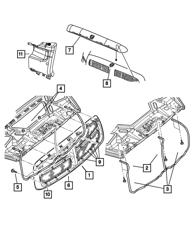 5029725AD - : Grille Opening Panel, Left for Mopar Image